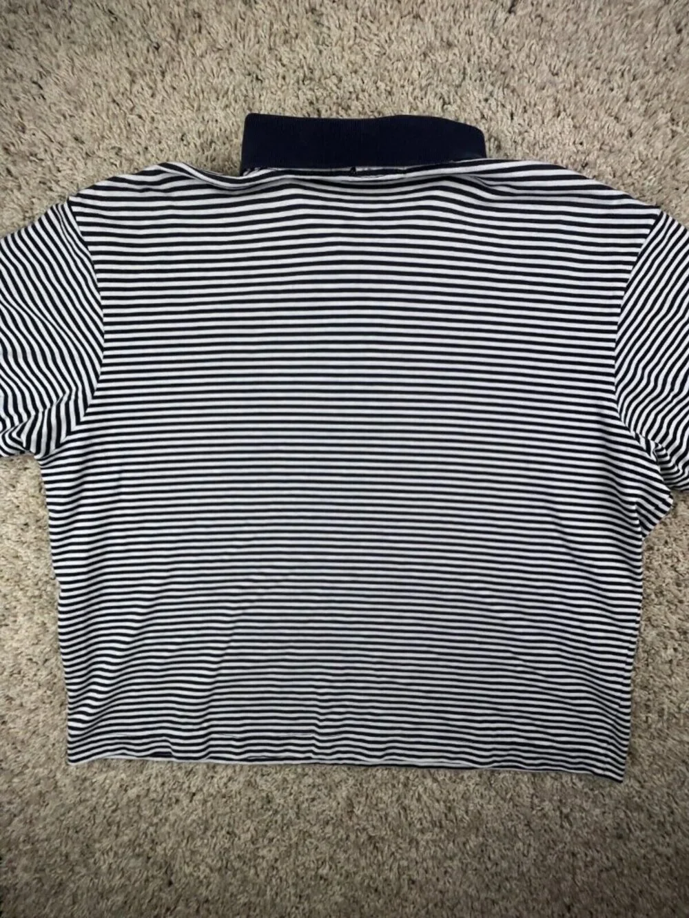 Polo Ralph Lauren SHORT SHORT Sleeve Polo Shirt Cotton Large Striped Blue White